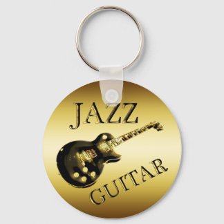 GOLD JAZZ GUITAR KEY RING