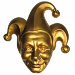 Gold Jester Keychain Photo Sculpture Key Ring<br><div class="desc">Acrylic photo sculpture keychain with an image of a gold jester head. See matching large square premium metal keychain,  round button,  round necklace and acrylic photo sculpture pin,  magnet,  ornament and sculpture. See the entire Mardi Gras Keychain collection in the SPECIAL TOUCHES | Party Favours section.</div>