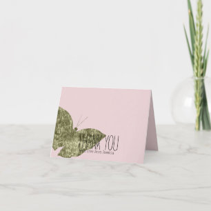 Gold Jewel Butterfly Thank you Card