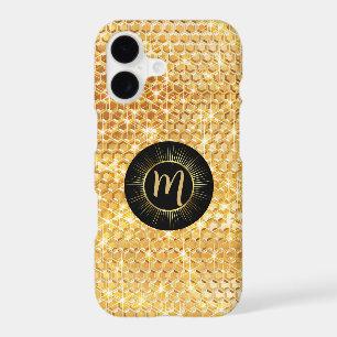 Gold Jewel Pattern Sparkle Frame Monogram