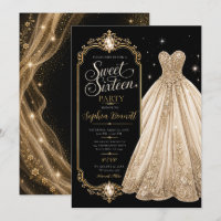 Gold Jewel Sweet 16 Birthday Dress