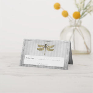 Gold Jewelled Dragonfly Reception Place Card