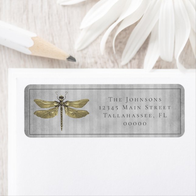 Gold Jewelled Dragonfly Wedding (Insitu)