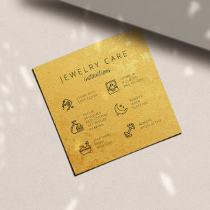 Gold Jewellery Care Instructions Business Thank Yo Enclosure Card