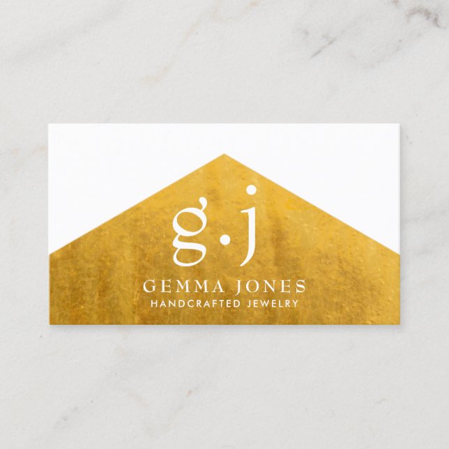 Gold Jewellery Designer Faux Gold Foil Edge  Business Card (Front)