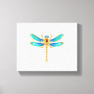 Gold jewellery dragonfly insect vip fun vector ima canvas print