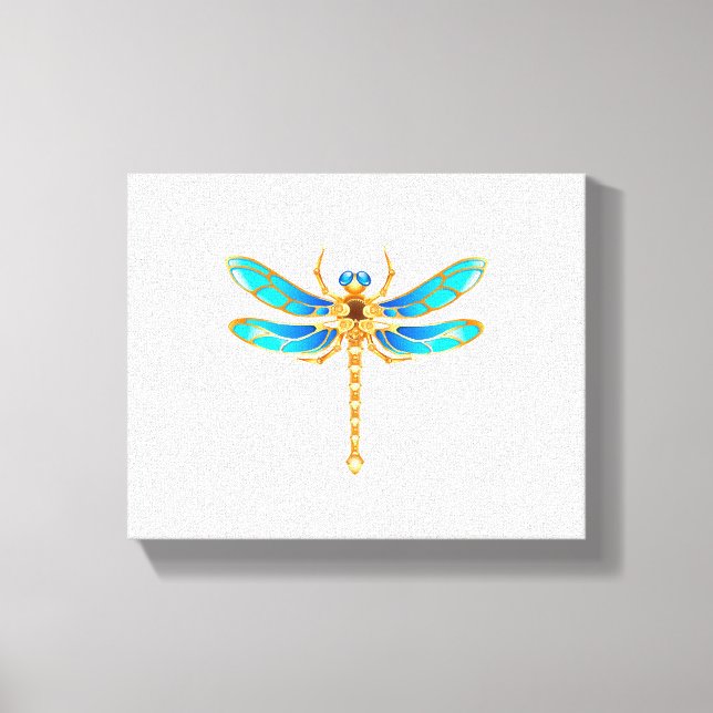 Gold jewellery dragonfly insect vip fun vector ima canvas print (Front)