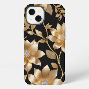 Gold Jewellery Flower Pattern Elegant Floral Desig iPhone 13 Case