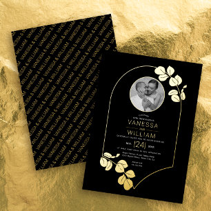 Gold jewellery inspired frame, leaves photo weddin