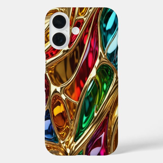 Gold & Jewels #22 - iPhone 16 Cases (Back)