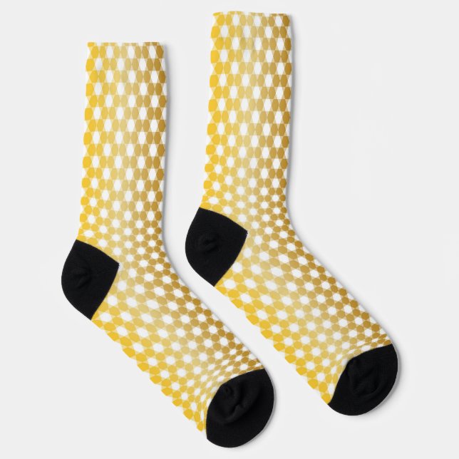 Gold Jewish Star Pattern Holiday Socks (Right)