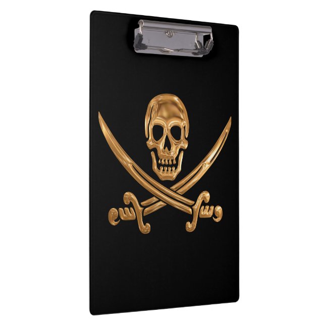 Gold Jolly Roger Clipboard (Right)