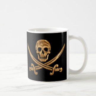 Gold Jolly Roger Coffee Mug