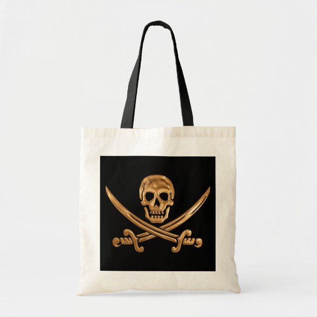 Gold Jolly Roger Tote Bag (Front)