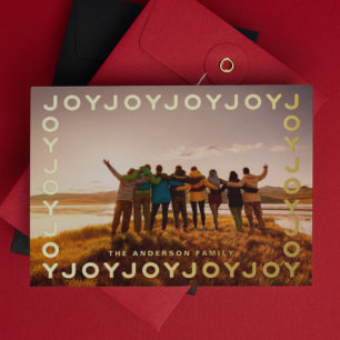 Gold Joy Joy Joy Frame PHOTO Christmas
