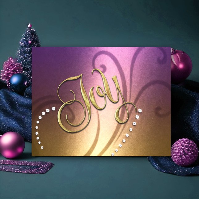 Gold Joy Lavender Purple Holiday Card (Creator Uploaded)