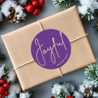 Gold JOYFUL on Purple Christmas