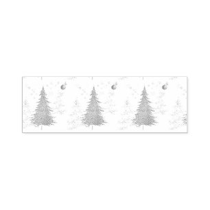 Gold JOYFUL on Red Christmas Self-inking Stamp