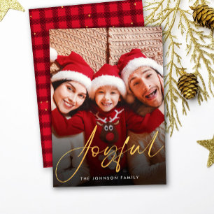 Gold Joyful Photo Holiday Card