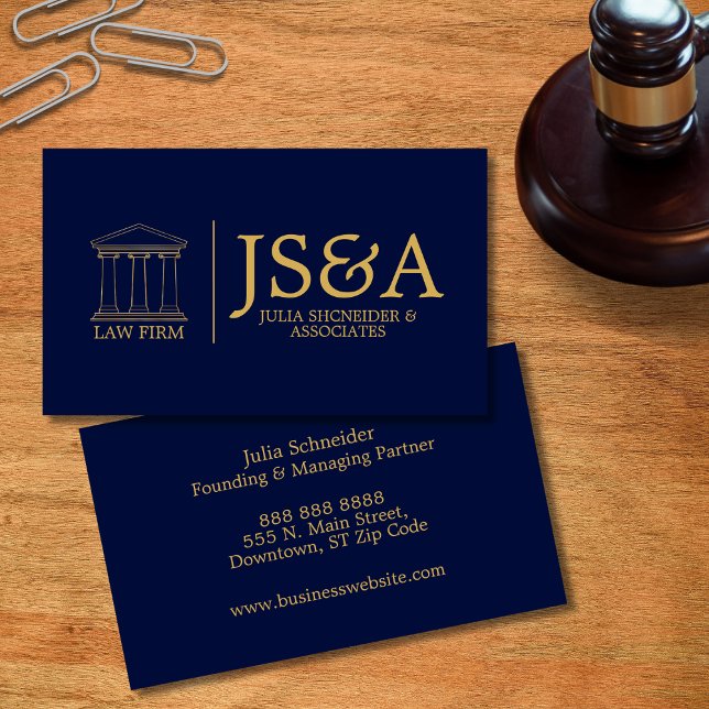 Gold Justice Columns Law Firm Business Card (Creator Uploaded)