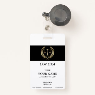 Gold Justice Scale Badge ID Badge