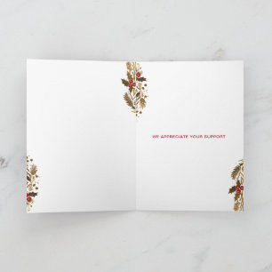 Gold Justice Scale Holly Wreath Lawyer Christmas Holiday Card