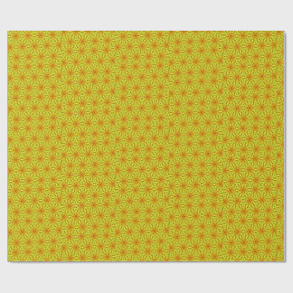 Gold Kaleidoscope Fractal Pattern Wrapping Paper