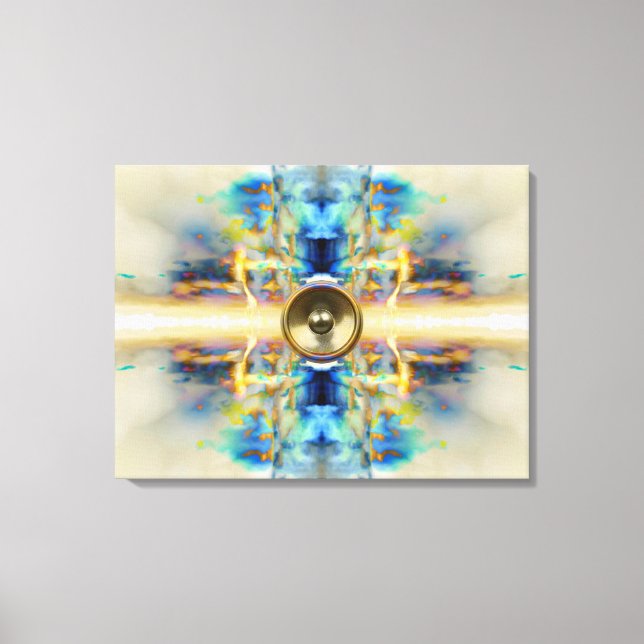 Gold kaleidoscope music speaker canvas print (Front)
