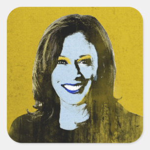 Gold Kamala Harris Pop Art Square Sticker