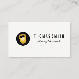 (Gold) Kettle Bell Fitness Trainer Business Card