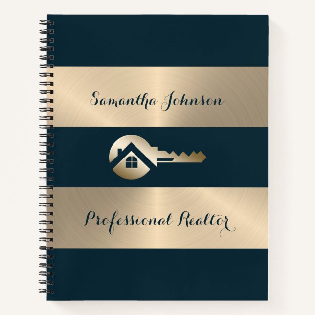  Gold Key Blue Spruce Realtor Business Notebook (Front)