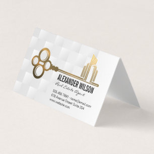 Gold Key City Logo Real Estate Property Business Card