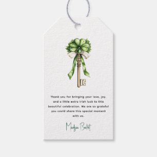 Gold Key Clover Custom St. Patrick’s Day Bridal Gift Tags