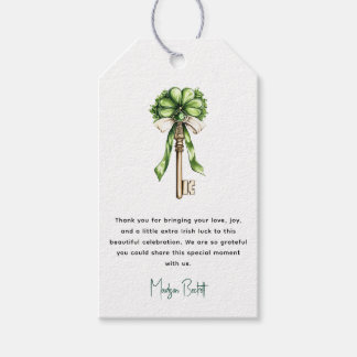 Gold Key Clover Custom St. Patrick’s Day Bridal Gift Tags