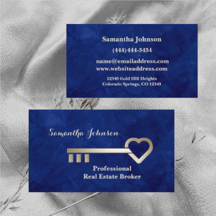 Gold Key Imperial Blue Real Estate Business Card