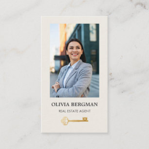 Gold Key Professional Real Estate Photo QR CODE Business Card