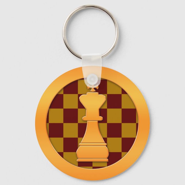 Gold King Chess Piece Key Ring (Front)