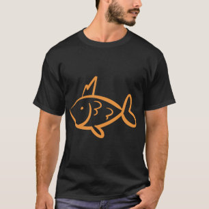 Gold King Fish Line Art, goldfish doodle T-Shirt