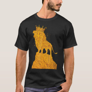 Gold King Lion With Crown For Men Cool Boys Lion S T-Shirt