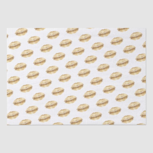 Gold Kiss Lips Tissue Paper (Front)