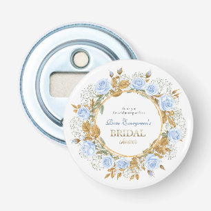 Gold-Kissed Blue Rose Bridal Bottle Opener