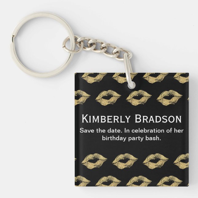 Gold Kisses Key Ring (Front)