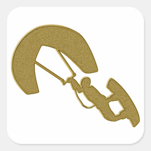 Gold Kitesurfing Sticker