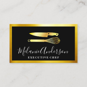 Gold Knife and Whisk Executive Business Card