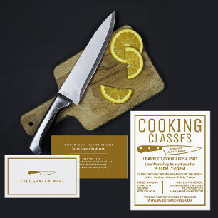Gold Knife, Gourmet, Cooking Classes Advertising Flyer