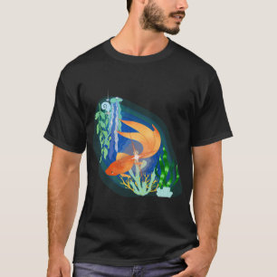 Gold Koi Fish Design with Sea Grass T-Shirt