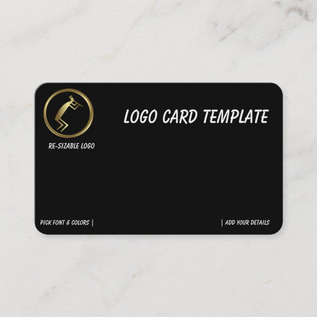 Gold Kokopelli  Logo Business Card (Front)