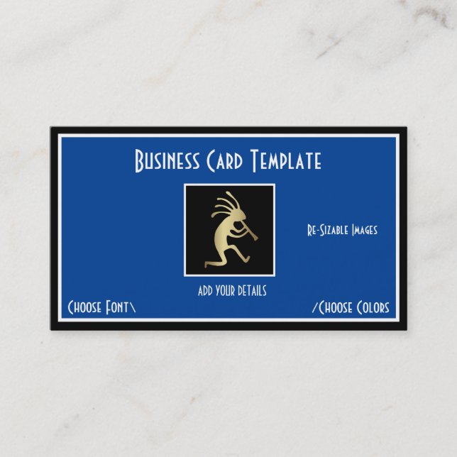 Gold KoKopelli Logo Business Card (Front)