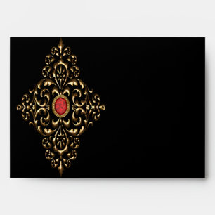 Gold Lace Black Envelopes