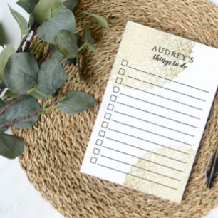Gold Lace - Checkbox To Do List - Name Post-it Notes